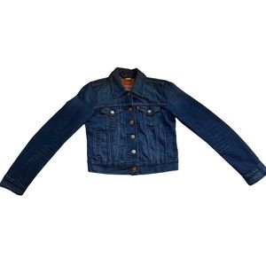 levi’s women’s fitted blue denim jacket, size XS